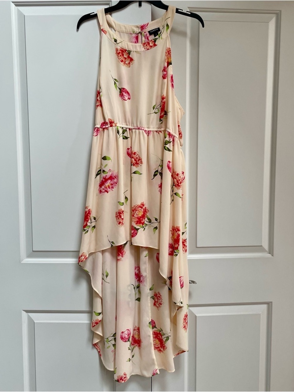 Torrid Ivory Floral Georgette High Low Tank Top Feminine Flowy Festival Pretty - Picture 2 of 15